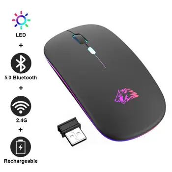 Kablosuz Fare RGB Şarj Edilebilir kablosuz bilgisayar 2.4 Ghz Sessiz Fare LED Arkadan Aydınlatmalı Ergonomik Oyun dizüstü için fare PC