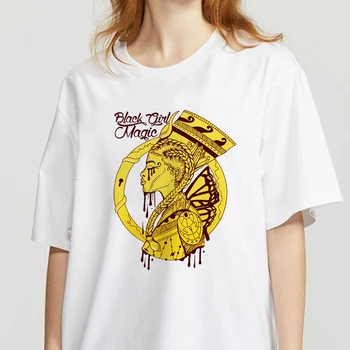 Kadın Giyim Yaz Kısa Kollu Üstleri Tshirt kadın T-shirt Casual Tops Tee Harajuku 90s Vintage beyaz tişört 3