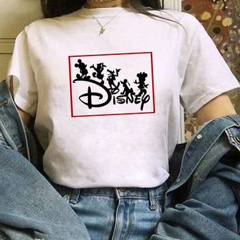 Kadın T Shirt Moda Mickey Mouse RÜYA Mektup T-shirt kadın kıyafetleri Kısa Kollu Tişörtleri Casual Tops Tee Gömlek Femme 2
