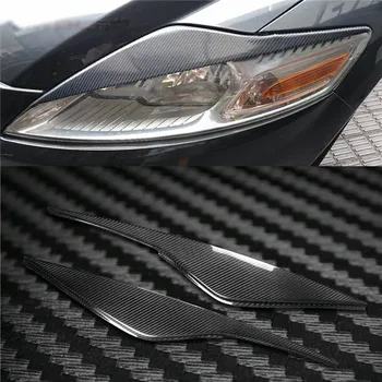 Karbon Fiber Far Kapağı Kaşları Göz Kapağı Trim Sticker Ford Mondeo 2007-2013 İçin