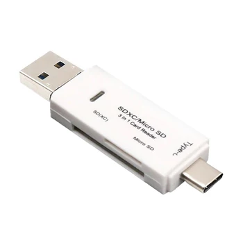 Kart Okuyucu Adaptörü 3in1 USB3.1 USB-C C TF Türü SD Macbook İçin Laptop Masaüstü Bilgisayar 3