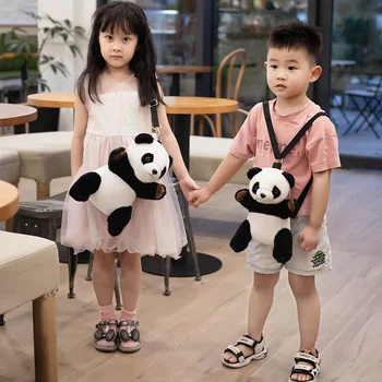 Kawaii Sevimli Panda Omuz Sırt Çantası Crossbody çanta bozuk para cüzdanı postacı çantası Ayı peluş oyuncak Kız Kız Arkadaşı Çocuk Çocuk Hediye