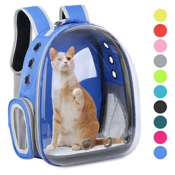 Kedi sırt Çantası nefes açık evcil hayvan sırt çantası köpek kedi sırt çantası şeffaf seyahat uzay kapsülü kafes pet kedi