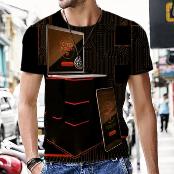 Komik tişört Matematik Serin teknoloji serisi 3D Baskılı Streetwear Erkekler Kadınlar Moda O-Boyun Kısa Kollu T Gömlek Dijital Tees Tops
