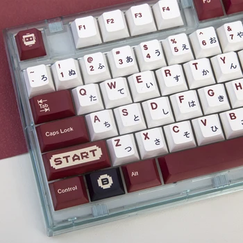Kırmızı Ve Beyaz Makine klavye 135 Anahtar Kiraz Profili PBT Süblimasyon Japon Retro Klavye İçin MX Anahtarı Mekanik Klavye