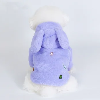 Kış giyim yeni pet coat yeni tavşan peluş kedi köpek giysileri uzun kulaklı tavşan kürk ceket 1