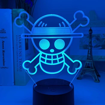 LED gece ışığı renkli Dokunmatik Uzaktan kumanda USB akülü akrilik 3D ışık Anime figürü