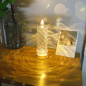 LED kristal Mumlar yaratıcı romantik elektronik mum ışıkları parti atmosferi Fantezi süslemeleri ev için yemek odası masaüstü 3