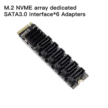 M. 2 M ANAHTAR PCI-E3. 0 6-port SATA3. 0 6G Dayanıklı Yüksek hızlı Genişleme Adaptörü Transfer Kartı High-end Çip Yükseltme ısı Dağılımı 1