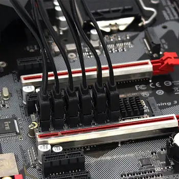 M. 2 M ANAHTAR PCI-E3. 0 6-port SATA3. 0 6G Dayanıklı Yüksek hızlı Genişleme Adaptörü Transfer Kartı High-end Çip Yükseltme ısı Dağılımı 5