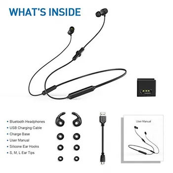 Manyetik kablosuz bluetooth Kulaklık Stereo Spor Su Geçirmez Kulaklıklar Kablosuz kulak içi mikrofonlu kulaklık iPhone Huawei Samsung İçin 5