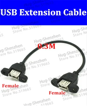 Marka Yeni 30 cm USB 2.0 Dişi USB Dişi Panel Montaj Uzatma Adaptörü Kablosu 50 adet