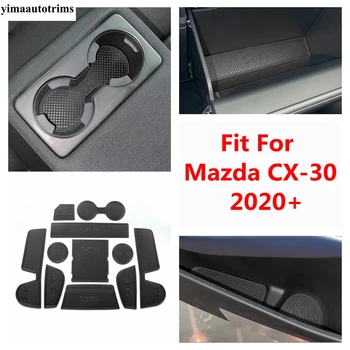 Mazda CX için PU Deri Kapı Oluk Pedi-30 2020 - 2022 Kapısı Yuvası Mat Bardak Tutucu Aksesuarları Su Coaster Depolama İç Kiti