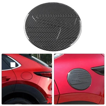 Mazda için CX-30 CX30 2020 ABS Karbon Fiber Yakıt Deposu kapatma başlığı Trim Gaz Tankı Koruyucu Sticker Araba Styling