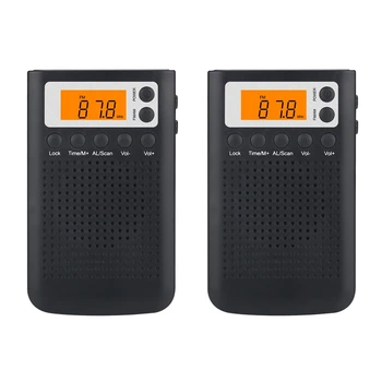 Mini Radyo Taşınabilir Stereo Cep Radyo Hoparlör Dahili Hoparlör Kulaklık Jakı AM FM Çalar saatli radyo