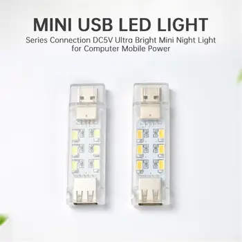 Mini taşınabilir Led Usb ışık 12 LEDS kitap ışık okuma gece lambası sıcak beyaz 5 V güç 3000 K-7000 K için pc bilgisayar mobil güç 3