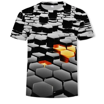Nefes O-Boyun kısa kollu 3D sıcak satış yaz 2021 moda rahat spor artı boyutu T-shirt geometrik serisi yaz 2021 4
