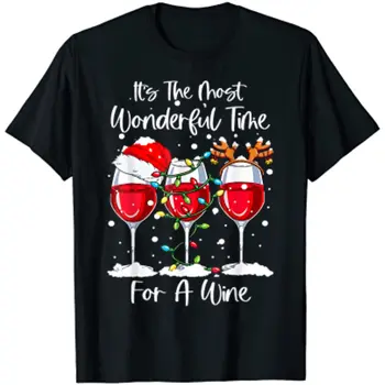 Noel Ruhu dolu Kırmızı Şarap İçme Noel Partisi T-Shirt