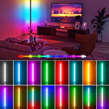 Oturma odası kısılabilir köşe Zemin Lambası akıllı RGB LED ruh ışık renkli atmosfer lambaları ev dekor için iç Aydınlatma 5