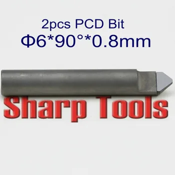 PCD freze kesicisi Çapı 6MM İpucu 0.8 MM 90 Derece V End Mill CNC Kesici PCD Araçları Elmas Gravür Freze Uçları Granit