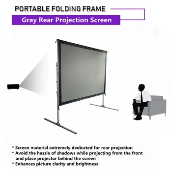 Projeksiyon Ekranı Standı, Kırışıksız Açık Kapalı Taşınabilir 8K 4K Katlanabilir Arka Projektör film ekranı Taşıma çantası ile 0