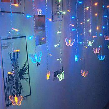 Renkli kelebek LED dize şerit tatil noel ışıkları Garlands 3.5 m 100 SMD AB/ABD / İNGILTERE / AU PARTİ düğün lamba 110 V/220 V