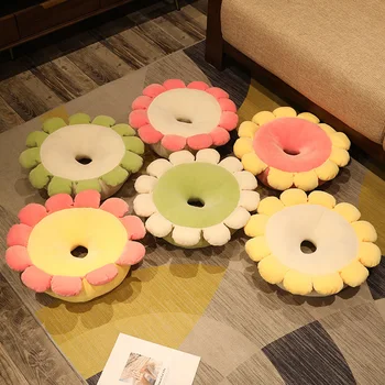 Renkli Çiçek Peluş Futon Yastık Oyuncak Yumuşak Karikatür Bitki Dolması Bebek Sandalye Kanepe Yastık Dekoratif Zemin Mat Güzel Hediye 2
