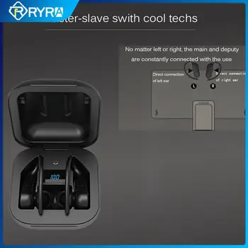 RYRA TWS Kulaklık Spor Stereo Akıllı Gürültü Azaltma Kulaklık Şarj Kutusu İle LED Güç Ekran Dokunmatik Kulaklık Telefon İçin