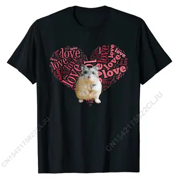 Seviyorum Cüce Hamster T - Shirt-Kalp Şeklinde Robo Sevgilisi Hediye Düz Erkek Tişörtleri pamuklu üst giyim Gömlek Özel