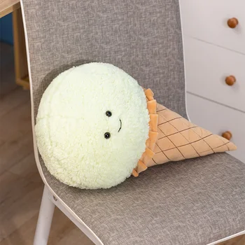 Simülasyon Dondurma peluş oyuncak Kawaii Peluş Tatlı Gıda Dolması Yumuşak Çocuk Oyuncakları Yastık Sandalye Minderi Odası Dekor Çocuklar Hediyeler 3