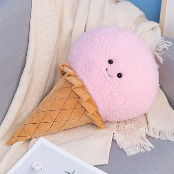 Simülasyon Dondurma peluş oyuncak Kawaii Peluş Tatlı Gıda Dolması Yumuşak Çocuk Oyuncakları Yastık Sandalye Minderi Odası Dekor Çocuklar Hediyeler 5