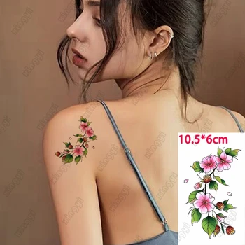 Su geçirmez Geçici Dövme Etiket Renk Bitki Yaprağı Küçük Çiçekler Çocuk Kol Bilek Su Transferi Sahte Dövme Vücut Sanatı Kadın Erkek 1