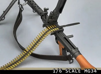 Sıcak Satış 1/6 DML İKINCI DÜNYA savaşı Askeri Serisi Asker Savaş MG34 Mini Oyuncaklar Silah Modeli Yaklaşık 21 CM Mermi Zinciri Sapanlar Hayranları İçin 1
