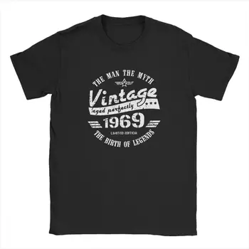 T-Shirt Erkek Vintage 1969 50th noel hediyesi Tshirt Erkekler 50 Yaşında O-Boyun Tees %100 % Pamuklu T Shirt Retro Elbise Artı Boyutu