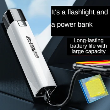 Taşınabilir LED el feneri Cep boyutunda Mini El Feneri USB şarj edilebilir el feneri Su Geçirmez Torch Güç Banka Fonksiyonu 