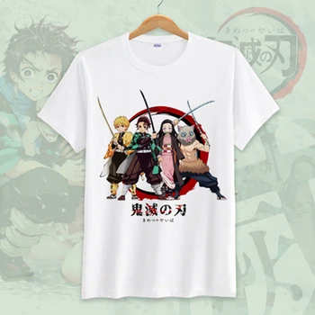 Terfi Anime Demon Slayer: Kimetsu hiçbir Yaiba Kamado Tanjirou cosplay t-shirt Polyester erkek t shirt yaz üstleri