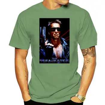Terminator Film Afiş MenS T Gömlek 80 S Bilimkurgu Arnold Schwarzenegger Kısa Kollu Tee Gömlek