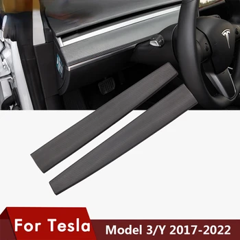 Tesla Modeli 3 2021 Karbon Fiber ABS Yeni Araba Merkezi Konsol Trim Model Y 2022 Aksesuarları Tesla Modeli Üç Pano