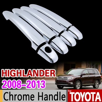 Toyota Highlander için XU40 Kluger Krom kulp kılıfı Trim Seti 2008 2009 2010 2011 2012 2013 Araba Aksesuarları Sticker Araba Styling 0