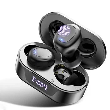 TWS kablosuz Bluetooth Kulaklık LED Ekran HD Kulak stereo kulaklıklar Su Geçirmez Spor Kulaklık Mic İle
