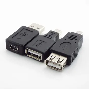 USB 2.0 A Dişi Erkek Mini B 5-Pin Dişi/Erkek Konnektör Adaptörü Mini Tip-A B Jack Splitter Akıllı Telefon OTG Dönüştürücü