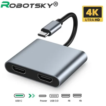 USB C 3.0 Hub Adaptörü USB Tip C 4K HDMI uyumlu Ses Video Dönüştürücü PD 60W Hızlı şarj İçin Macbook Pro Samsung Huawei
