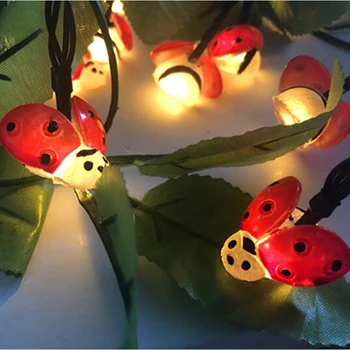 Uğur böceği Uğur böceği Peri Dize İşıklar Tatil Aydınlatma Noel Çocuklar İçin Yatak Odası iç mekan dış mekan dekorasyonu Pil
