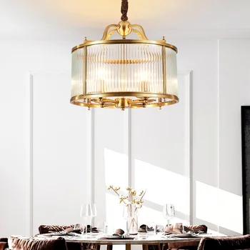Vintage cam bakır kolye lambaları dairesel yüksek kaliteli Hanglamp ev kolye ışıkları otel yemek odası aydınlatma dekor armatürleri