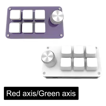 W / Düğme Mini Kablolu Mekanik Klavye 6 Tuşları Kısayol Tuşu Klavye Çizim için