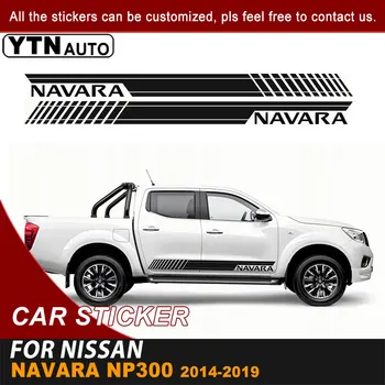 Yan Kapı Araba Sticker Nissan Navara İçin NP300 2014 2015 2016 2017 2018 2019 Mektup Yarış Şerit Grafik Vinil çıkartma Aksesuarları