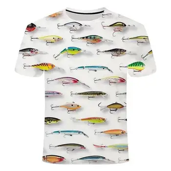 Yaz Son 2021 Balık dış mekan t-shirt Erkekler 3D Serin Baskı Balıkçılık Erkekler Kısa Üstleri Ocollar Casual Erkek Balıkçılık T-shirt 0