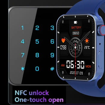 Yeni 2.0 İnç akıllı saat Erkekler NFC bluetooth Çağrı Kalp Hızı Smartwatch Kadın Spor Kablosuz Şarj Müzik Çalma Orijinal Saatler 2