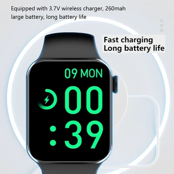 Yeni 2.0 İnç akıllı saat Erkekler NFC bluetooth Çağrı Kalp Hızı Smartwatch Kadın Spor Kablosuz Şarj Müzik Çalma Orijinal Saatler 5