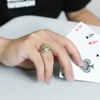 Yeni Mahjong Fortuna Gümüş Yüzük Transferi Açılış Ayarlanabilir Kuyruk Yüzük Erkek Ve Kadın Endeksi Parmak Yüzük Takı Aksesuarları 5